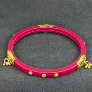 Pink & Gold Plastic Bangle Bracelet